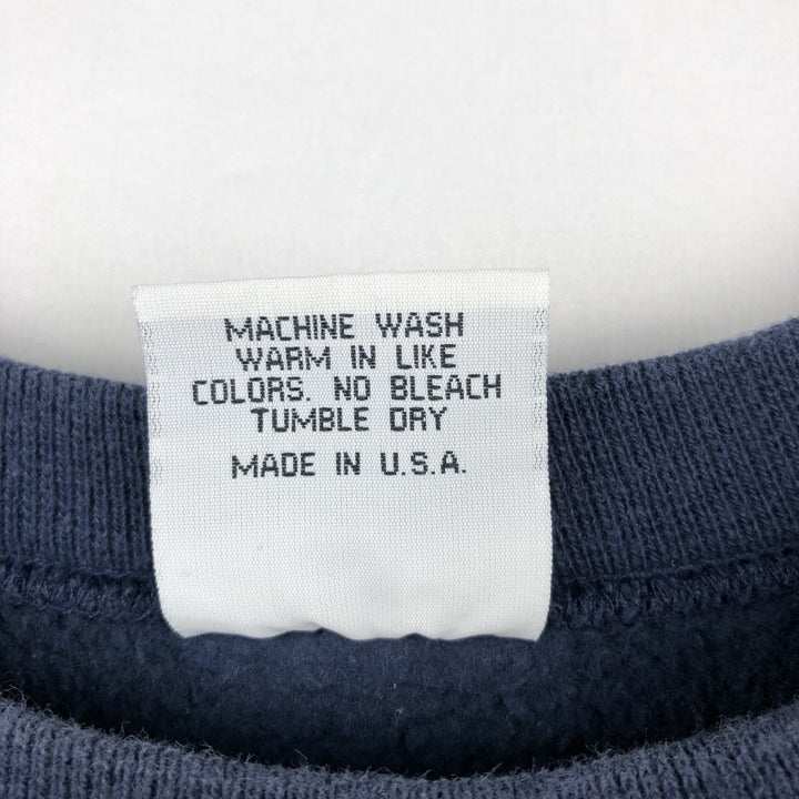 90'S The Cotton Exchange Print Sweatshirt, Made in USA, Men's XL equivalent, Vintage cotton navy blue type Vintage Second Hand