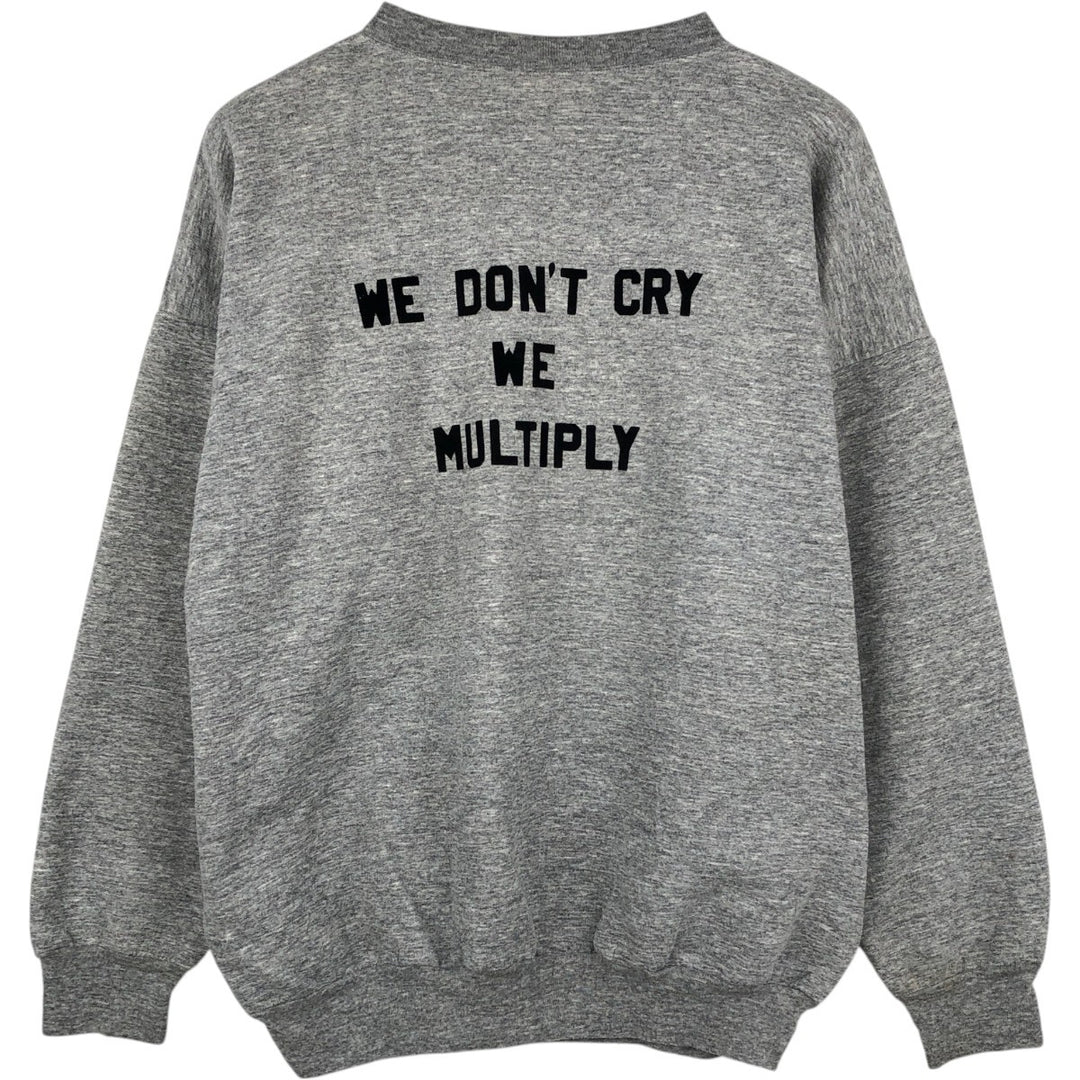 90'S JERICO Print Sweatshirt, Made in Canada, Men's Size L (approx.), Vintage cotton gray type Vintage Second Hand