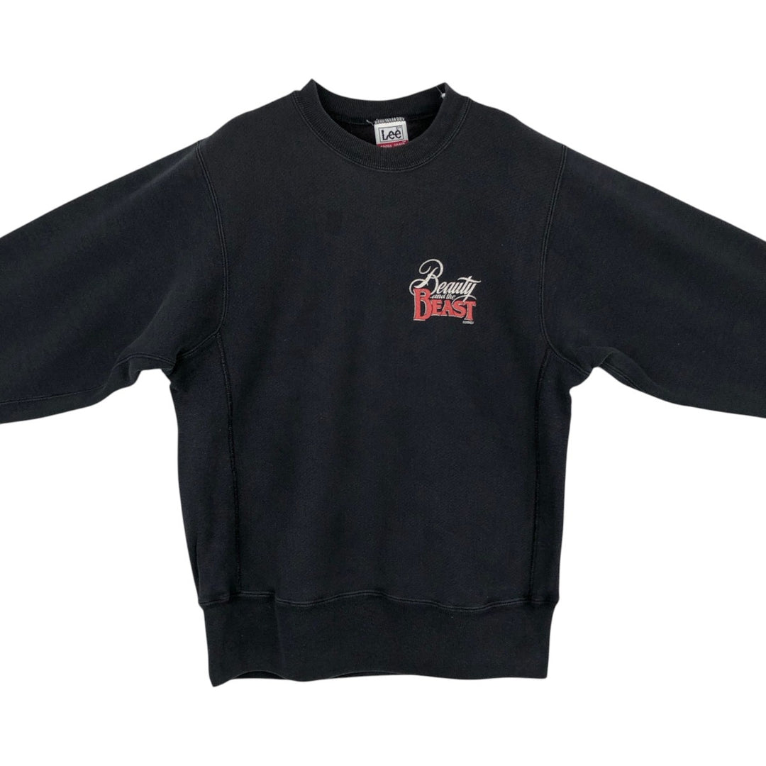 90'S Lee Beauty and the Beast Character Sweatshirt, Made in USA, Men's Size M (approx.), Vintage cotton black type Vintage Second Hand