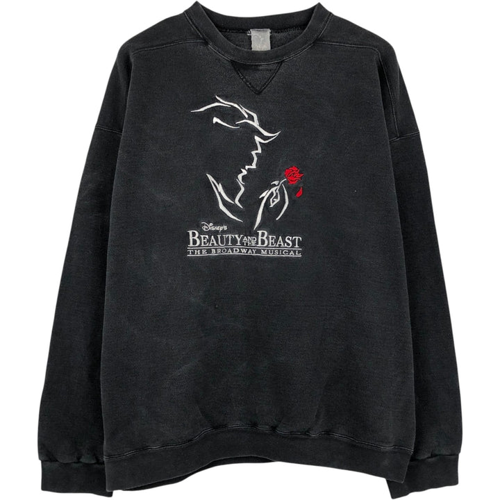 BEAUTY AND THE BEAST Character Sweatshirt (Men's XL equivalent) unclear black type Vintage Second Hand