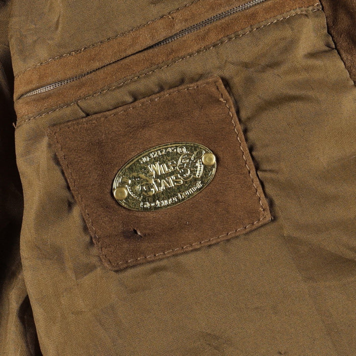WILD CATS Suede Leather Blouson, Men's Size L (equivalent) Genuine Leather Suede Leather brown type Vintage Second Hand