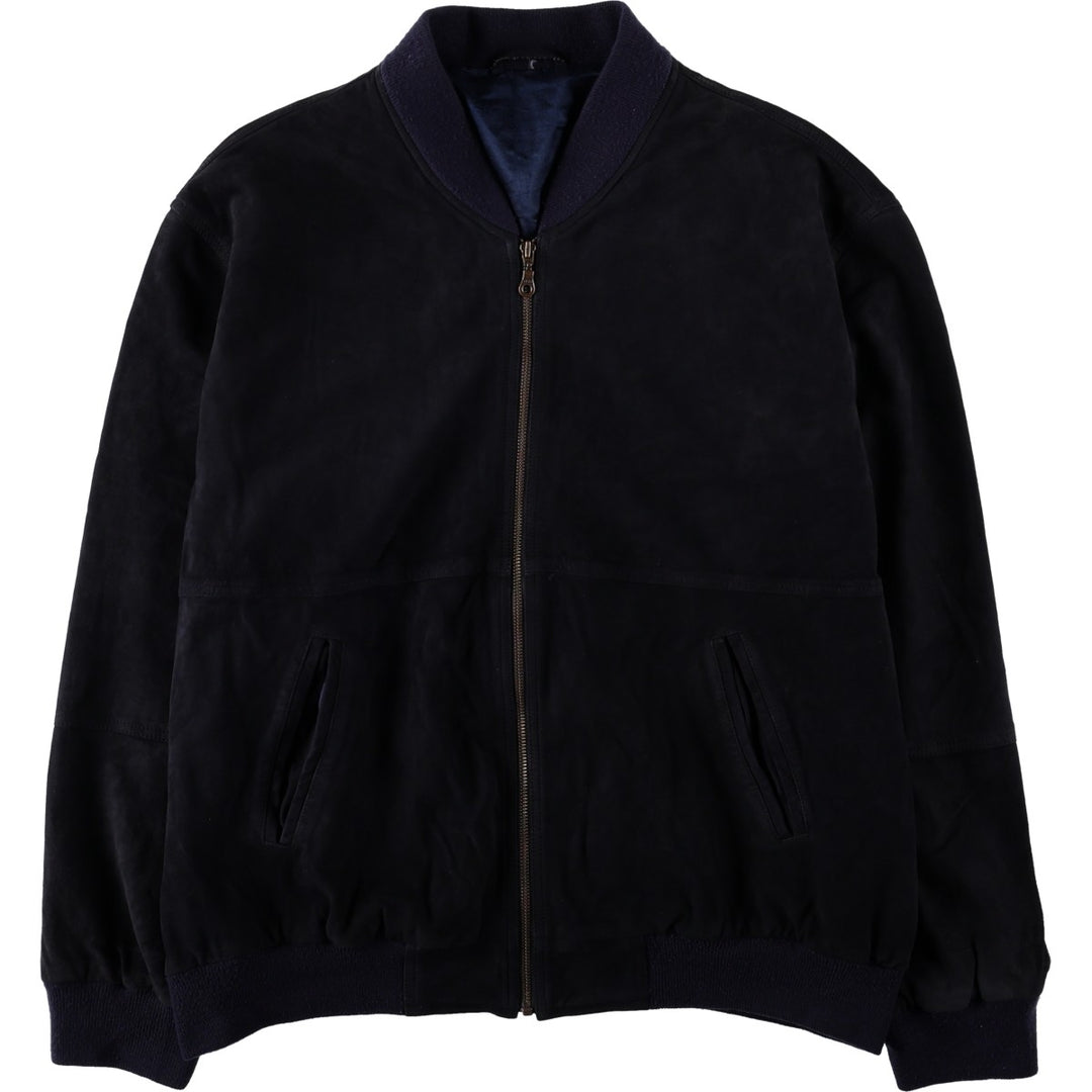 Prestige Suede Leather Blouson, Men's Size XL (equivalent) Genuine Leather Suede Leather black type Vintage Second Hand