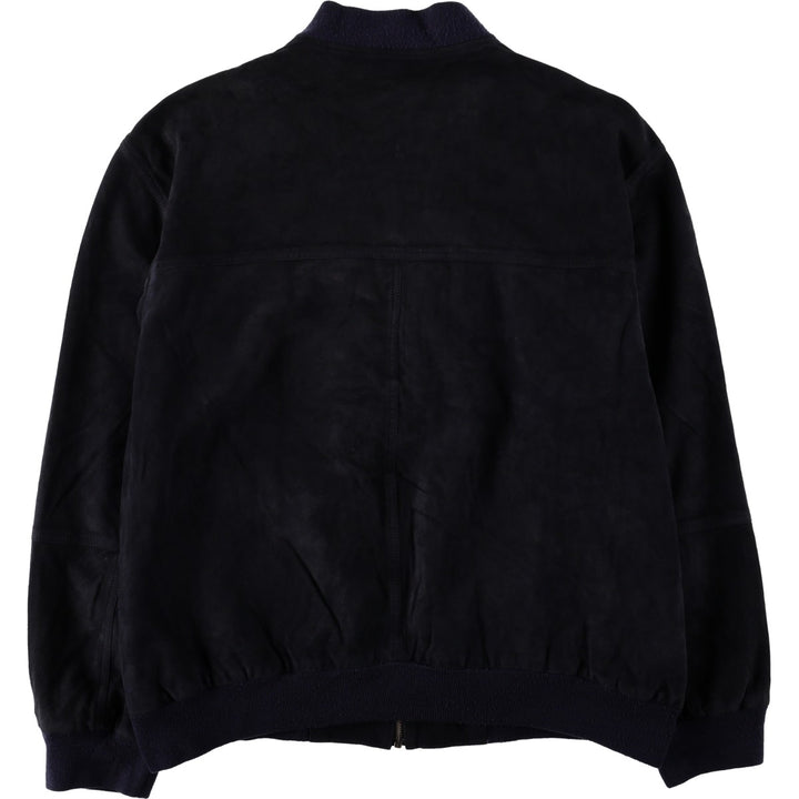Prestige Suede Leather Blouson, Men's Size XL (equivalent) Genuine Leather Suede Leather black type Vintage Second Hand