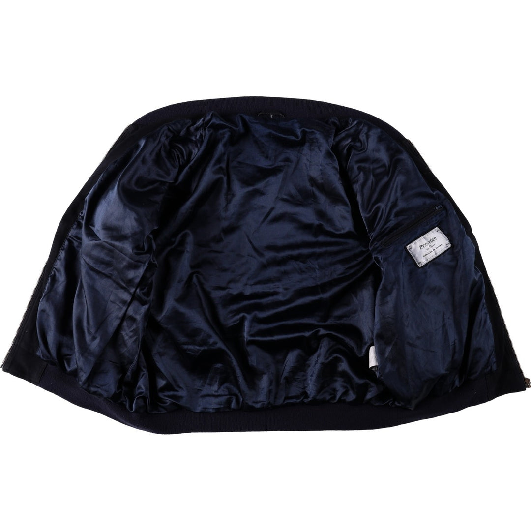 Prestige Suede Leather Blouson, Men's Size XL (equivalent) Genuine Leather Suede Leather black type Vintage Second Hand