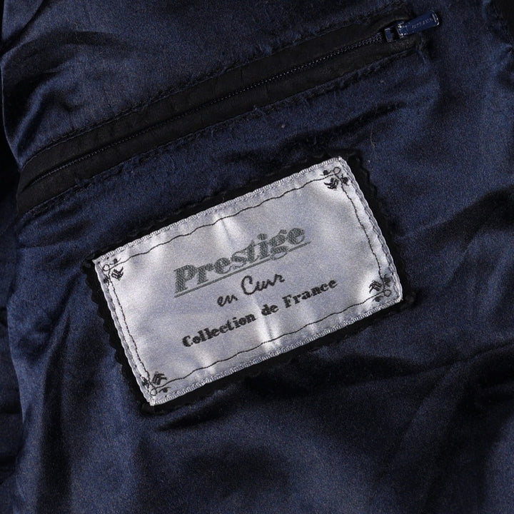 Prestige Suede Leather Blouson, Men's Size XL (equivalent) Genuine Leather Suede Leather black type Vintage Second Hand
