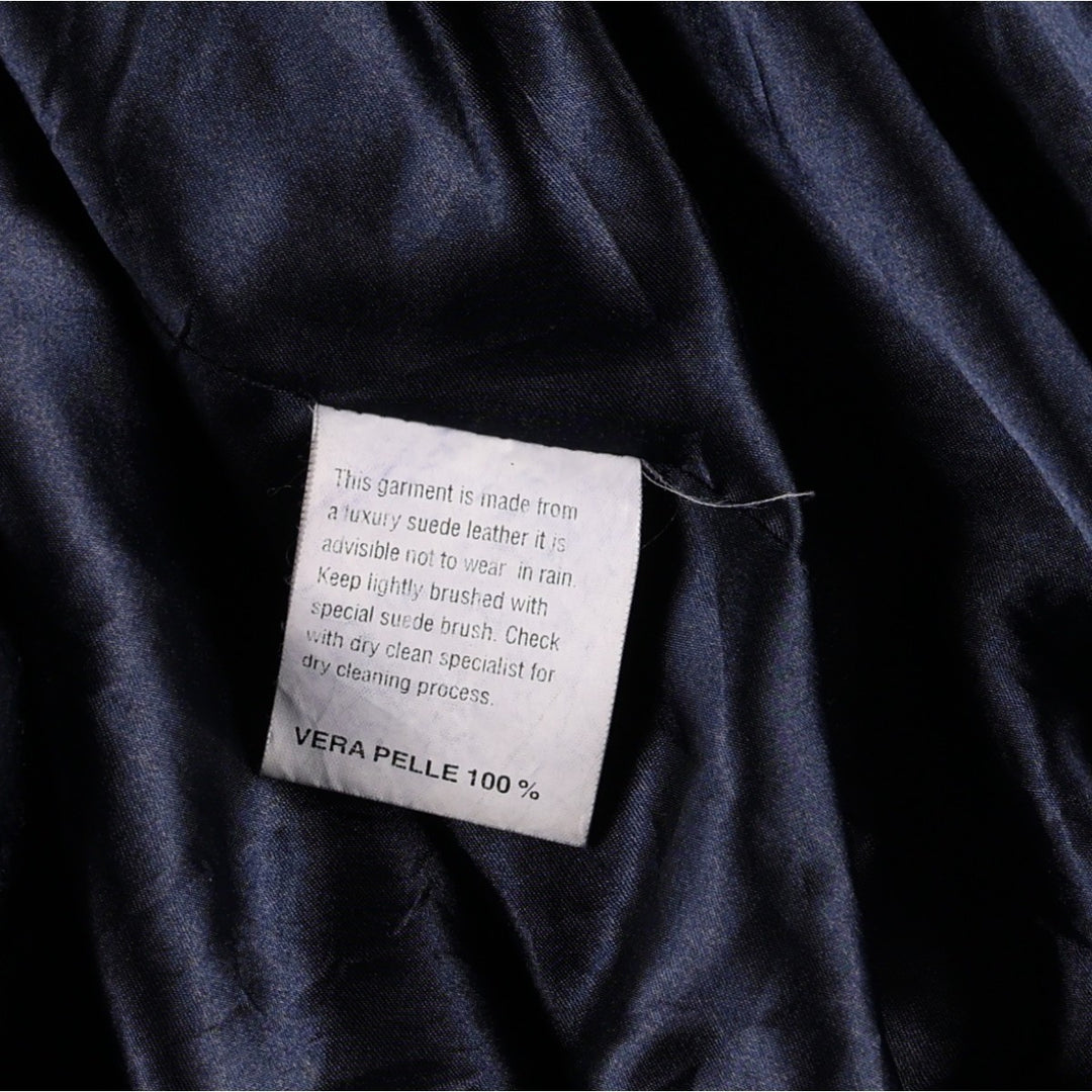 Prestige Suede Leather Blouson, Men's Size XL (equivalent) Genuine Leather Suede Leather black type Vintage Second Hand