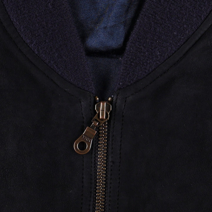 Prestige Suede Leather Blouson, Men's Size XL (equivalent) Genuine Leather Suede Leather black type Vintage Second Hand