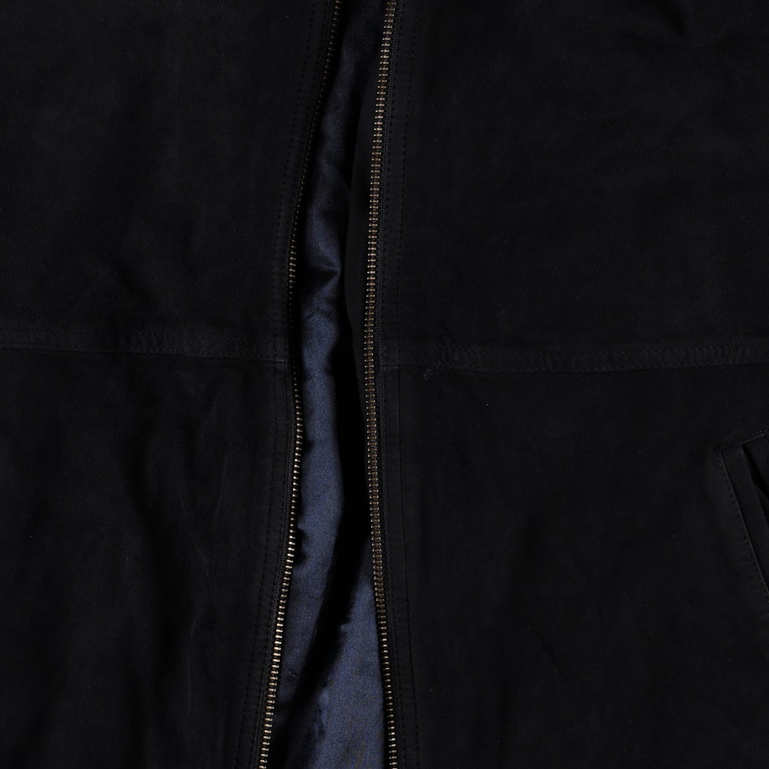 Prestige Suede Leather Blouson, Men's Size XL (equivalent) Genuine Leather Suede Leather black type Vintage Second Hand