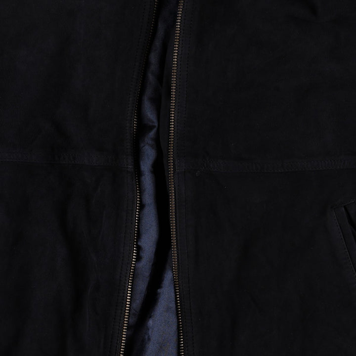 Prestige Suede Leather Blouson, Men's Size XL (equivalent) Genuine Leather Suede Leather black type Vintage Second Hand
