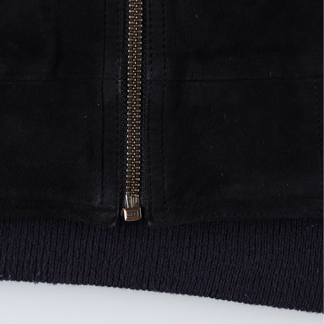 Prestige Suede Leather Blouson, Men's Size XL (equivalent) Genuine Leather Suede Leather black type Vintage Second Hand