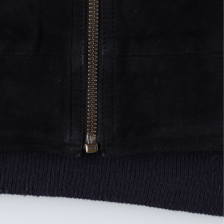 Prestige Suede Leather Blouson, Men's Size XL (equivalent) Genuine Leather Suede Leather black type Vintage Second Hand