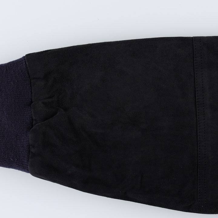 Prestige Suede Leather Blouson, Men's Size XL (equivalent) Genuine Leather Suede Leather black type Vintage Second Hand