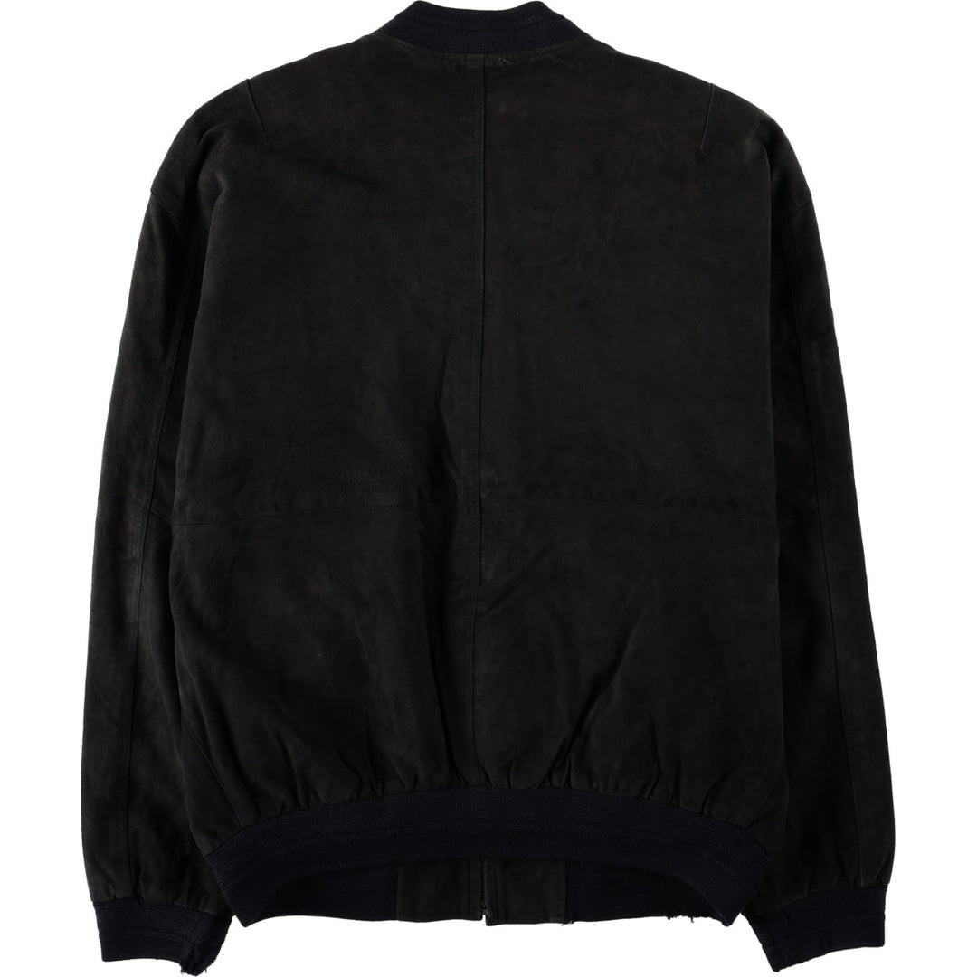 Christian Berg suede leather blouson, men's size L (approx.) Genuine Leather Suede Leather black type Vintage Second Hand