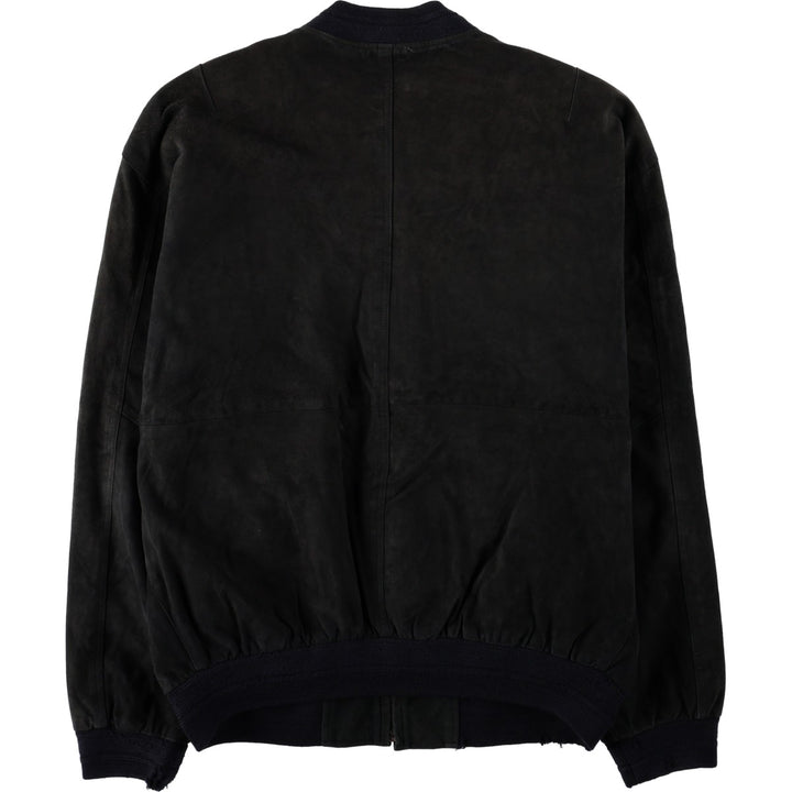 Christian Berg suede leather blouson, men's size L (approx.) Genuine Leather Suede Leather black type Vintage Second Hand