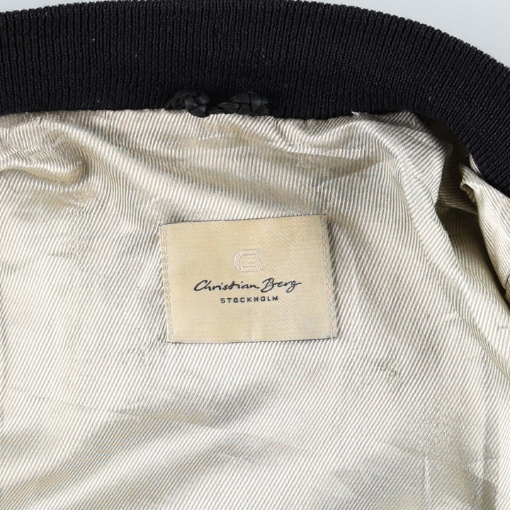 Christian Berg suede leather blouson, men's size L (approx.) Genuine Leather Suede Leather black type Vintage Second Hand