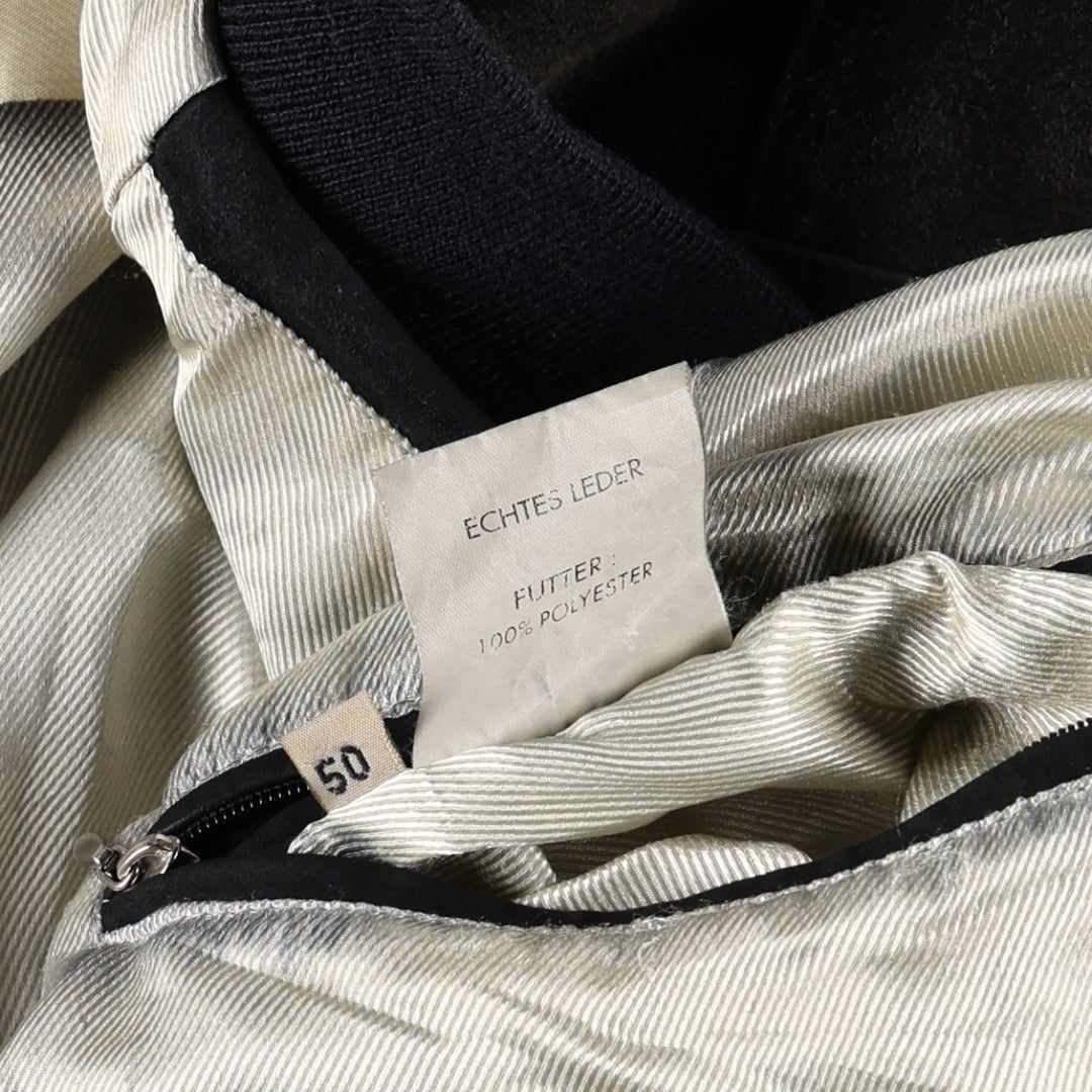 Christian Berg suede leather blouson, men's size L (approx.) Genuine Leather Suede Leather black type Vintage Second Hand