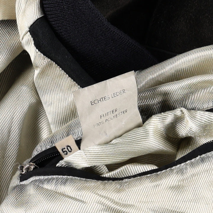 Christian Berg suede leather blouson, men's size L (approx.) Genuine Leather Suede Leather black type Vintage Second Hand