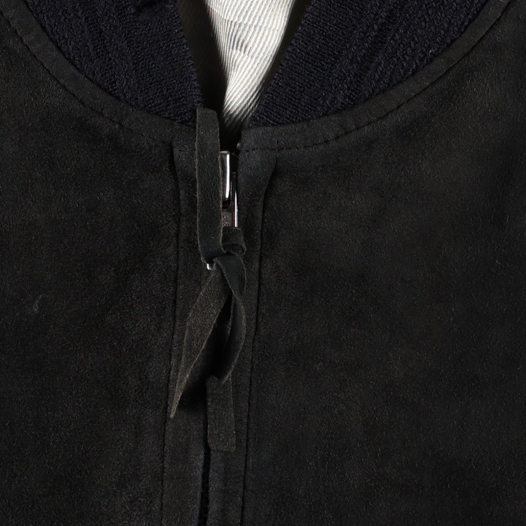 Christian Berg suede leather blouson, men's size L (approx.) Genuine Leather Suede Leather black type Vintage Second Hand