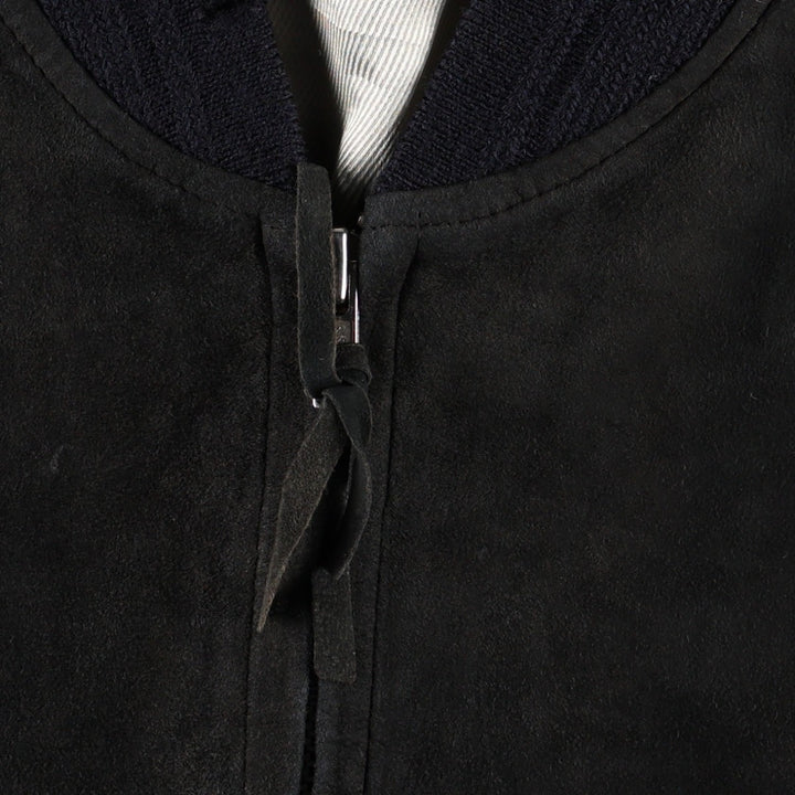 Christian Berg suede leather blouson, men's size L (approx.) Genuine Leather Suede Leather black type Vintage Second Hand