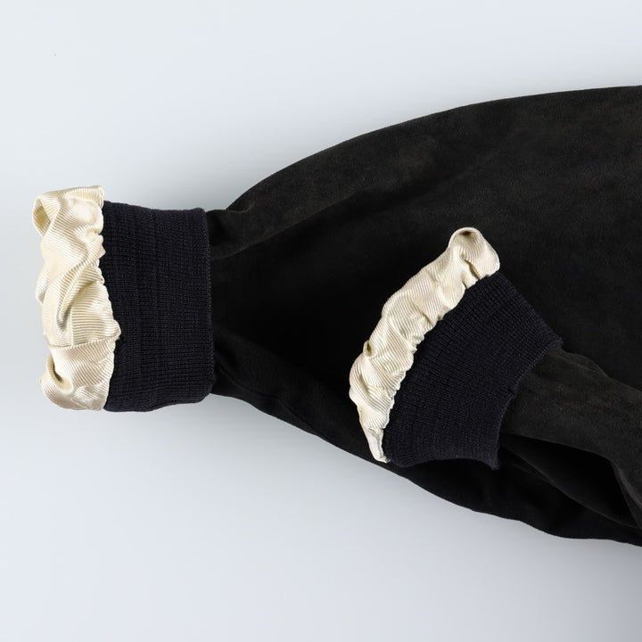 Christian Berg suede leather blouson, men's size L (approx.) Genuine Leather Suede Leather black type Vintage Second Hand