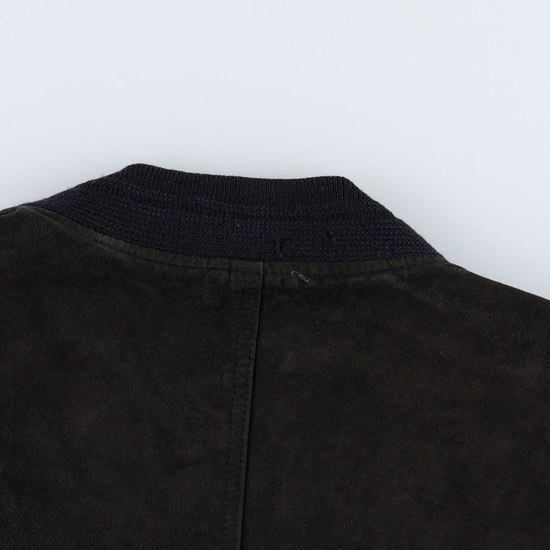 Christian Berg suede leather blouson, men's size L (approx.) Genuine Leather Suede Leather black type Vintage Second Hand