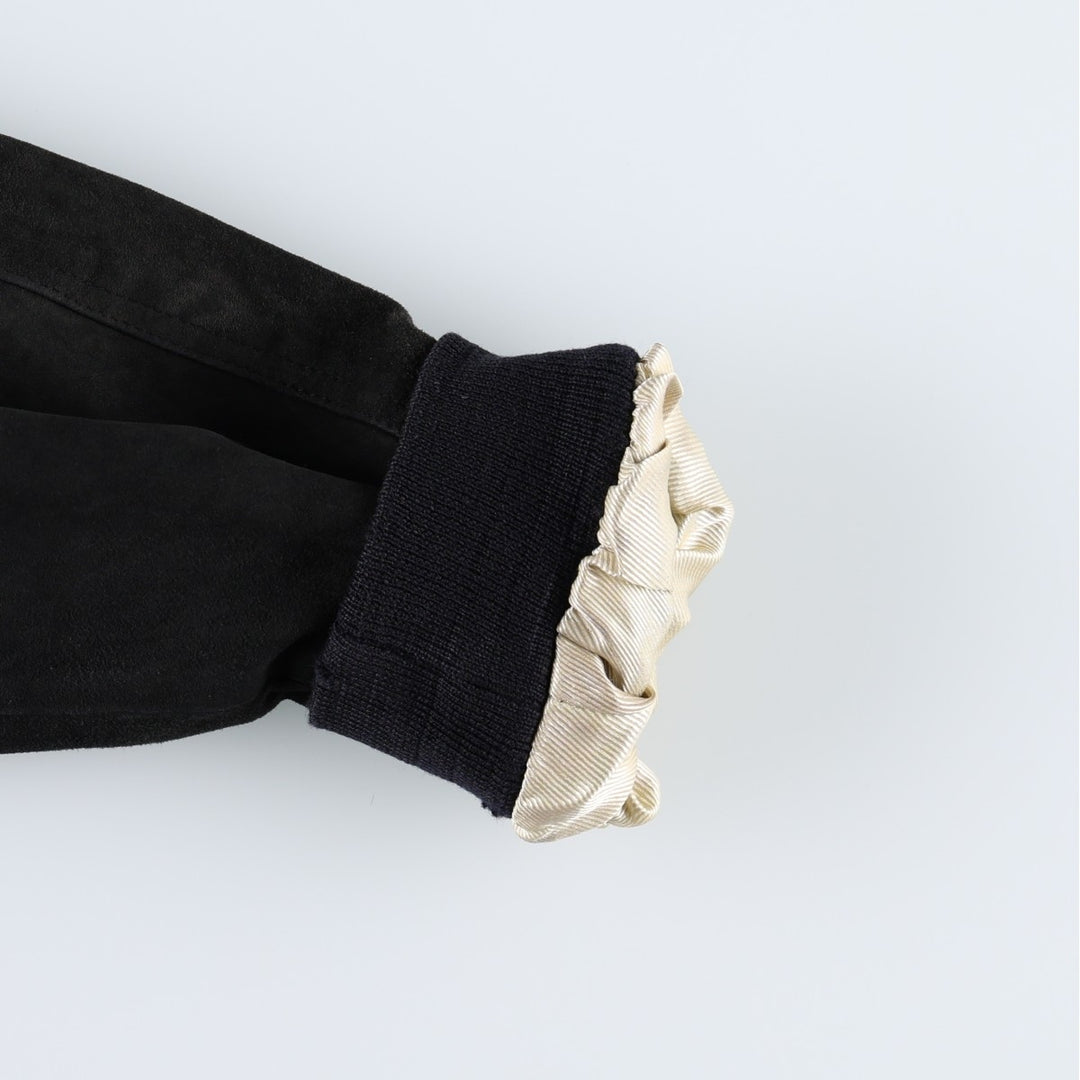 Christian Berg suede leather blouson, men's size L (approx.) Genuine Leather Suede Leather black type Vintage Second Hand
