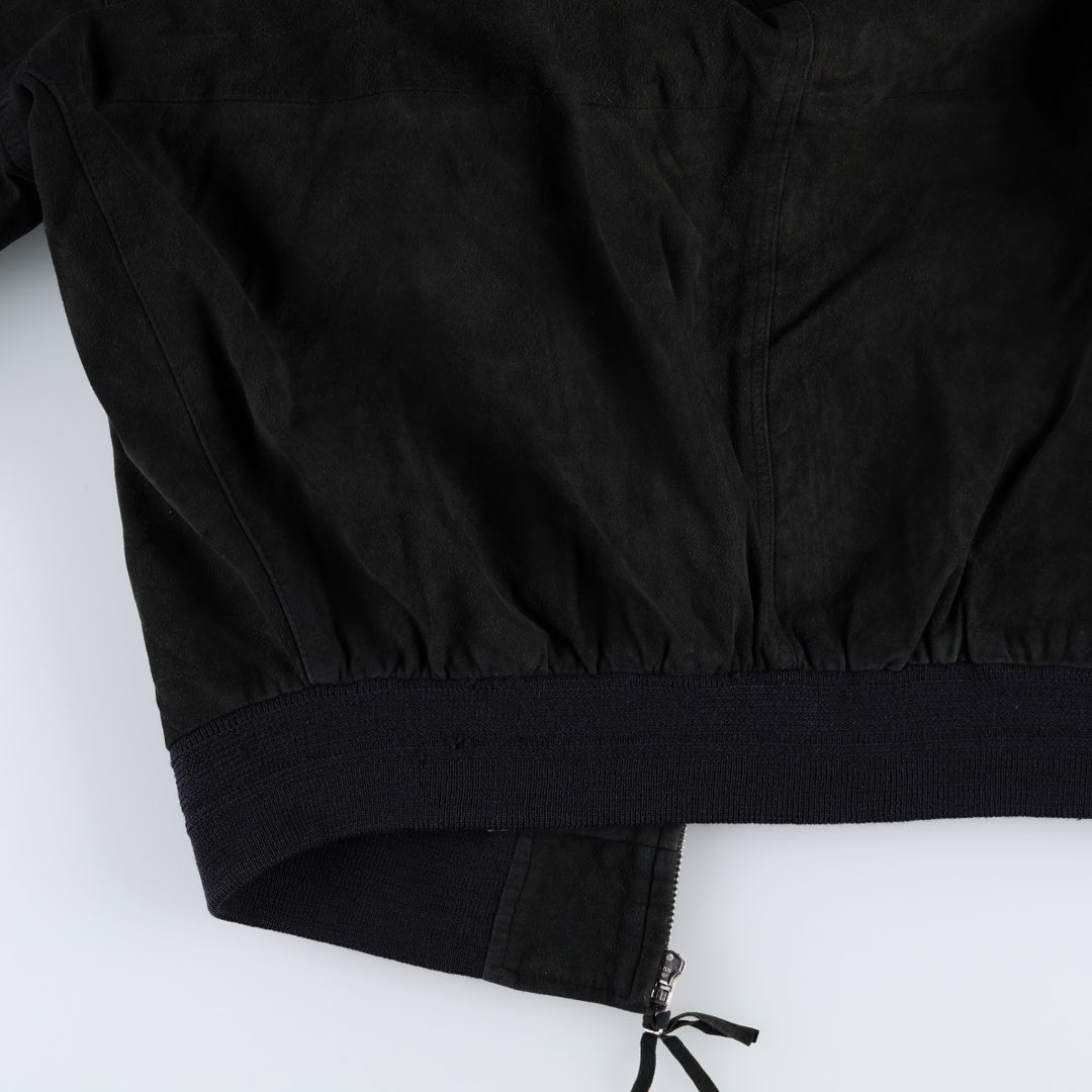 Christian Berg suede leather blouson, men's size L (approx.) Genuine Leather Suede Leather black type Vintage Second Hand