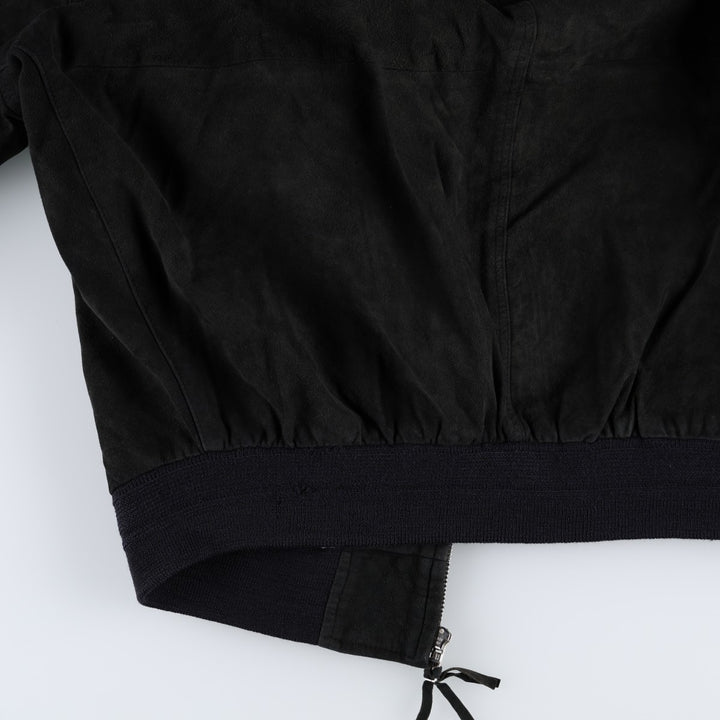 Christian Berg suede leather blouson, men's size L (approx.) Genuine Leather Suede Leather black type Vintage Second Hand