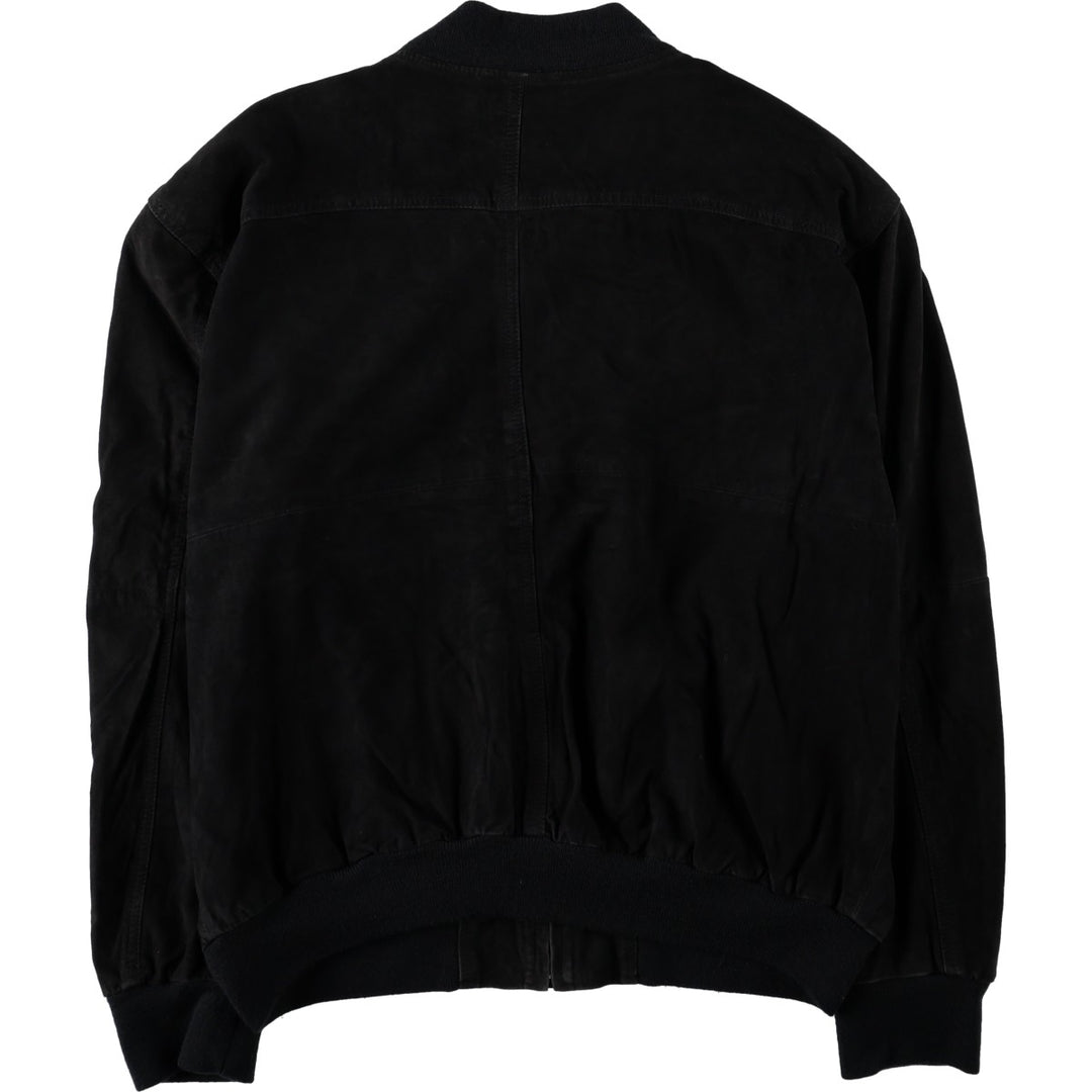 WILD CATS Suede Leather Blouson, Men's Size XXL (approx.) Genuine Leather Suede Leather black type Vintage Second Hand