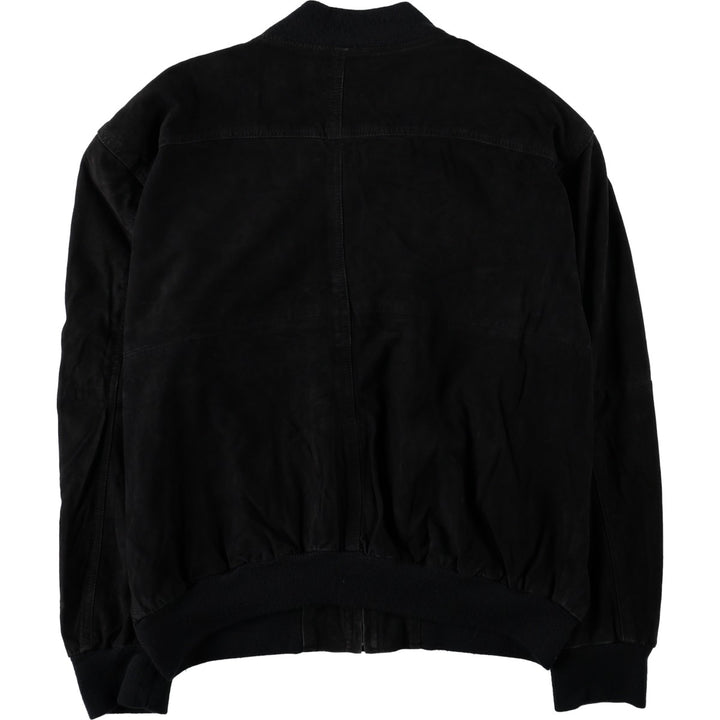 WILD CATS Suede Leather Blouson, Men's Size XXL (approx.) Genuine Leather Suede Leather black type Vintage Second Hand