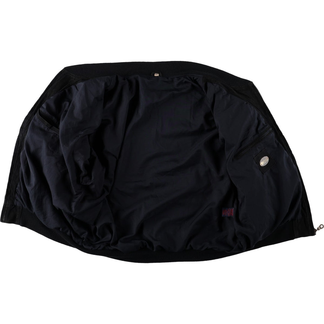 WILD CATS Suede Leather Blouson, Men's Size XXL (approx.) Genuine Leather Suede Leather black type Vintage Second Hand