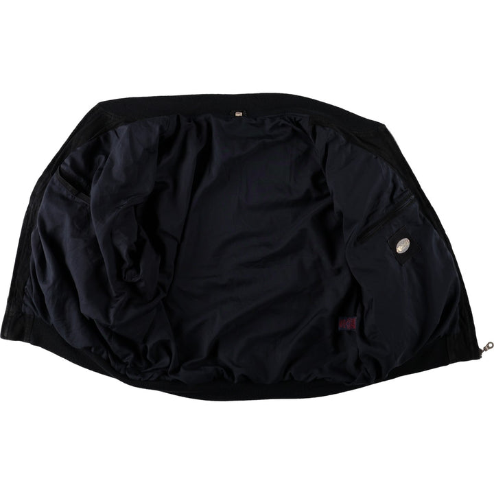 WILD CATS Suede Leather Blouson, Men's Size XXL (approx.) Genuine Leather Suede Leather black type Vintage Second Hand
