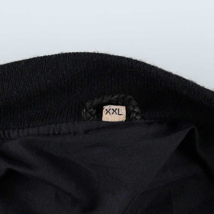 WILD CATS Suede Leather Blouson, Men's Size XXL (approx.) Genuine Leather Suede Leather black type Vintage Second Hand