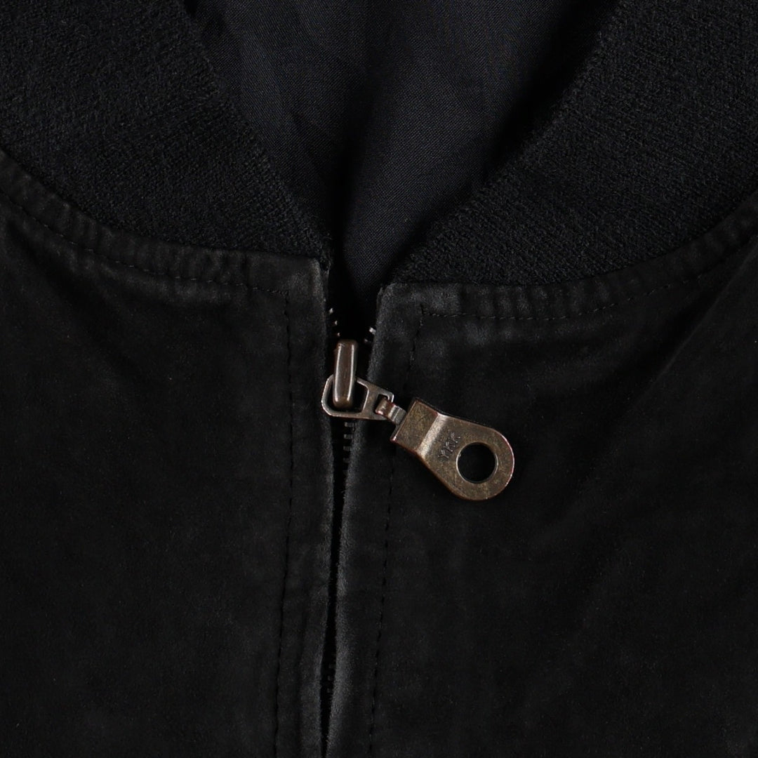 WILD CATS Suede Leather Blouson, Men's Size XXL (approx.) Genuine Leather Suede Leather black type Vintage Second Hand