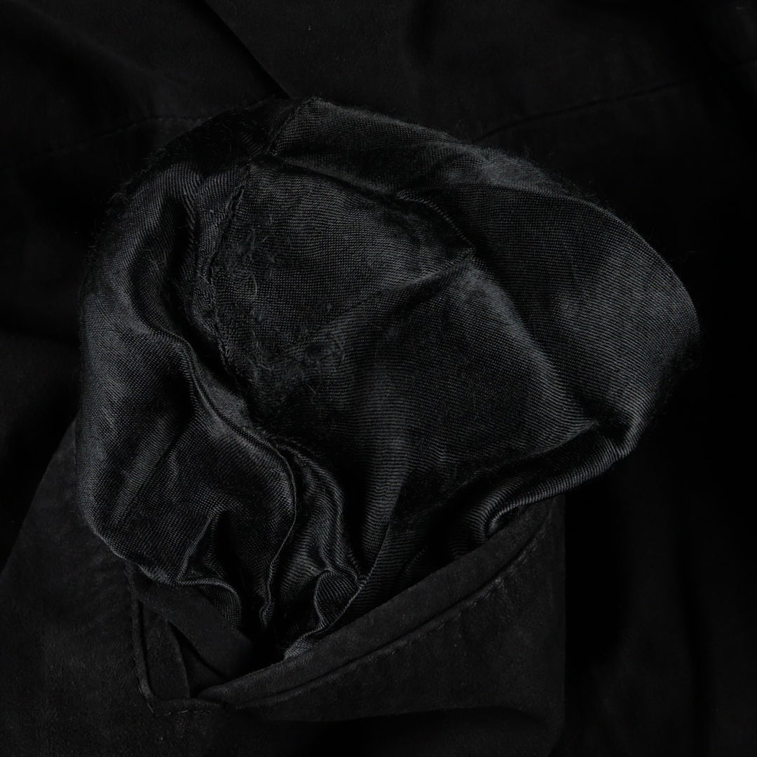 WILD CATS Suede Leather Blouson, Men's Size XXL (approx.) Genuine Leather Suede Leather black type Vintage Second Hand