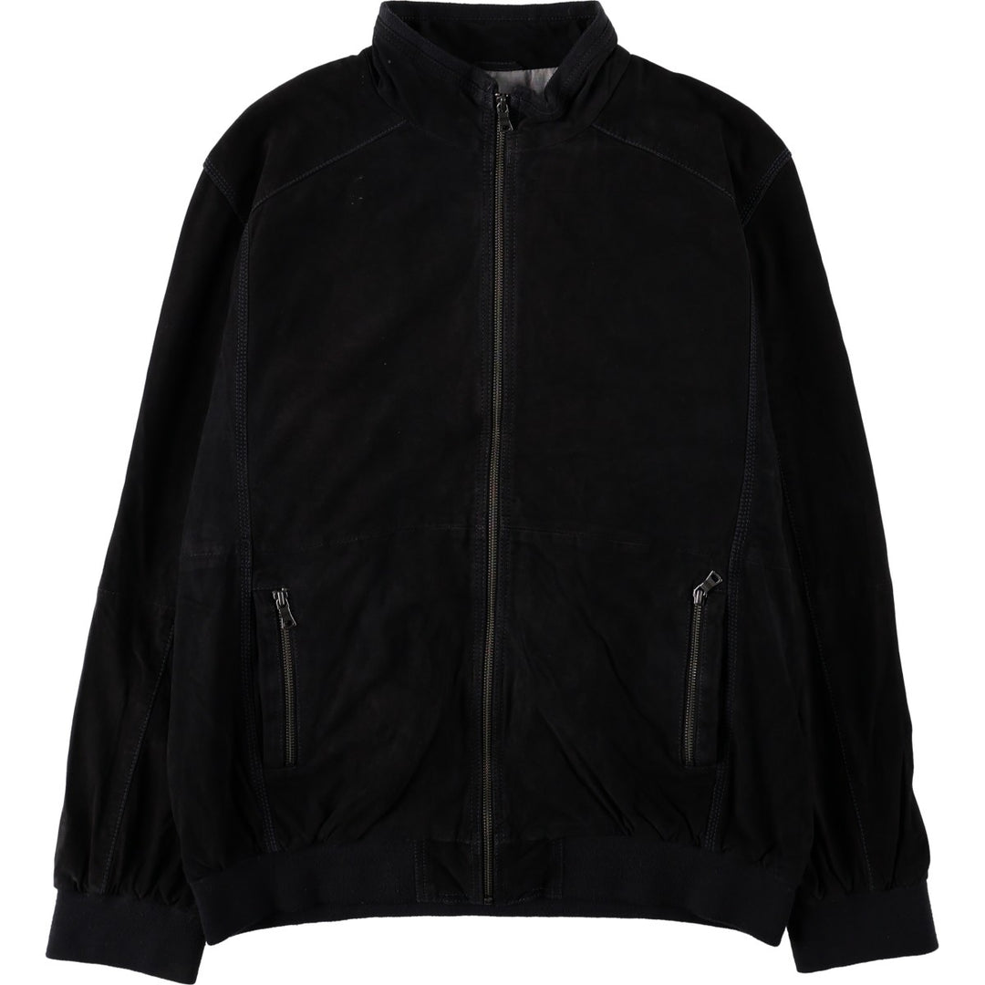ANDREW JAMES Suede Leather Blouson, Men's XXL equivalent. Genuine Leather Suede Leather black type Vintage Second Hand