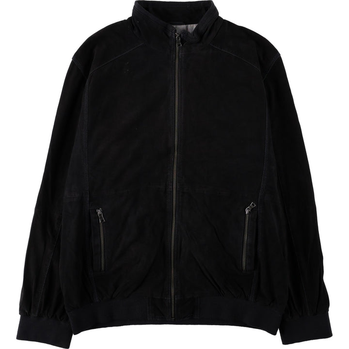 ANDREW JAMES Suede Leather Blouson, Men's XXL equivalent. Genuine Leather Suede Leather black type Vintage Second Hand
