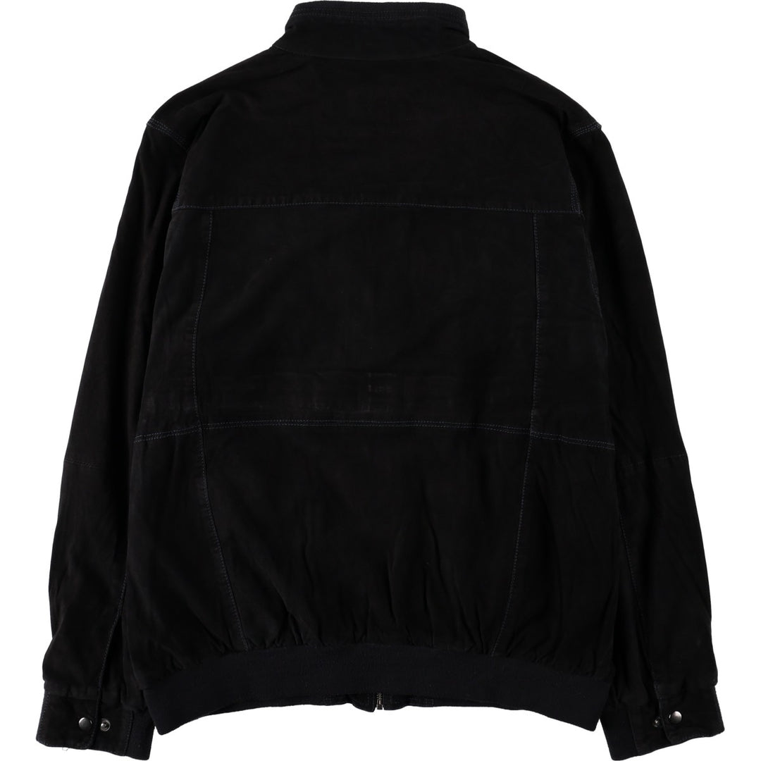 ANDREW JAMES Suede Leather Blouson, Men's XXL equivalent. Genuine Leather Suede Leather black type Vintage Second Hand
