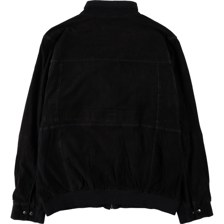 ANDREW JAMES Suede Leather Blouson, Men's XXL equivalent. Genuine Leather Suede Leather black type Vintage Second Hand