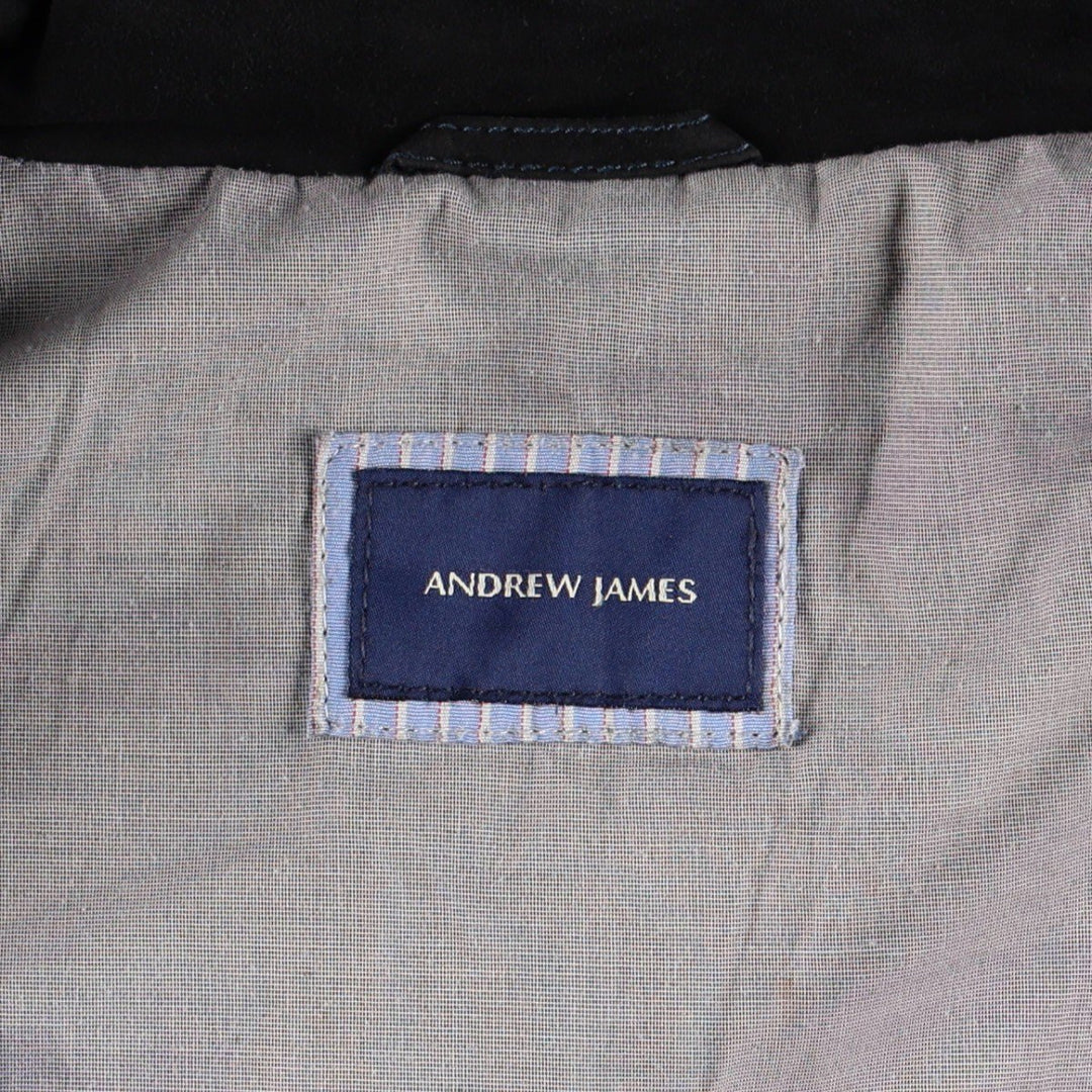 ANDREW JAMES Suede Leather Blouson, Men's XXL equivalent. Genuine Leather Suede Leather black type Vintage Second Hand