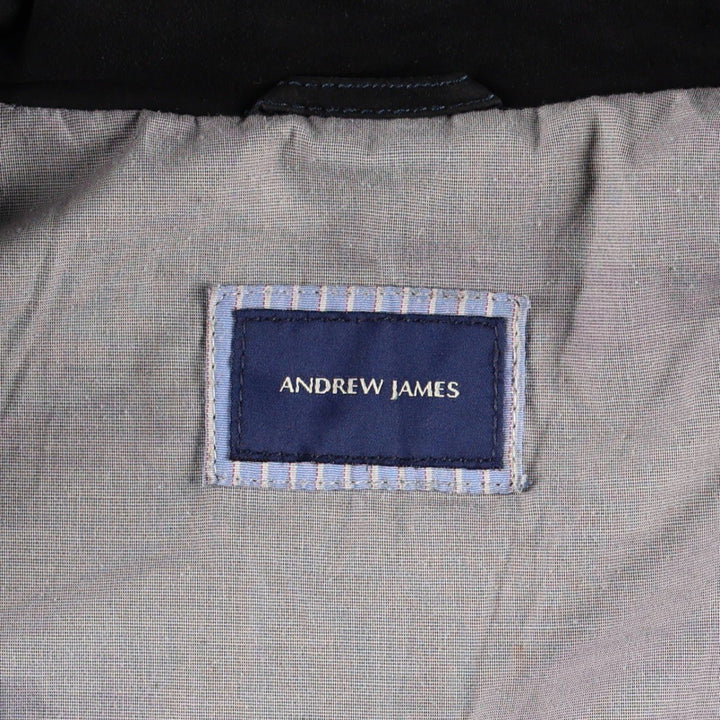 ANDREW JAMES Suede Leather Blouson, Men's XXL equivalent. Genuine Leather Suede Leather black type Vintage Second Hand