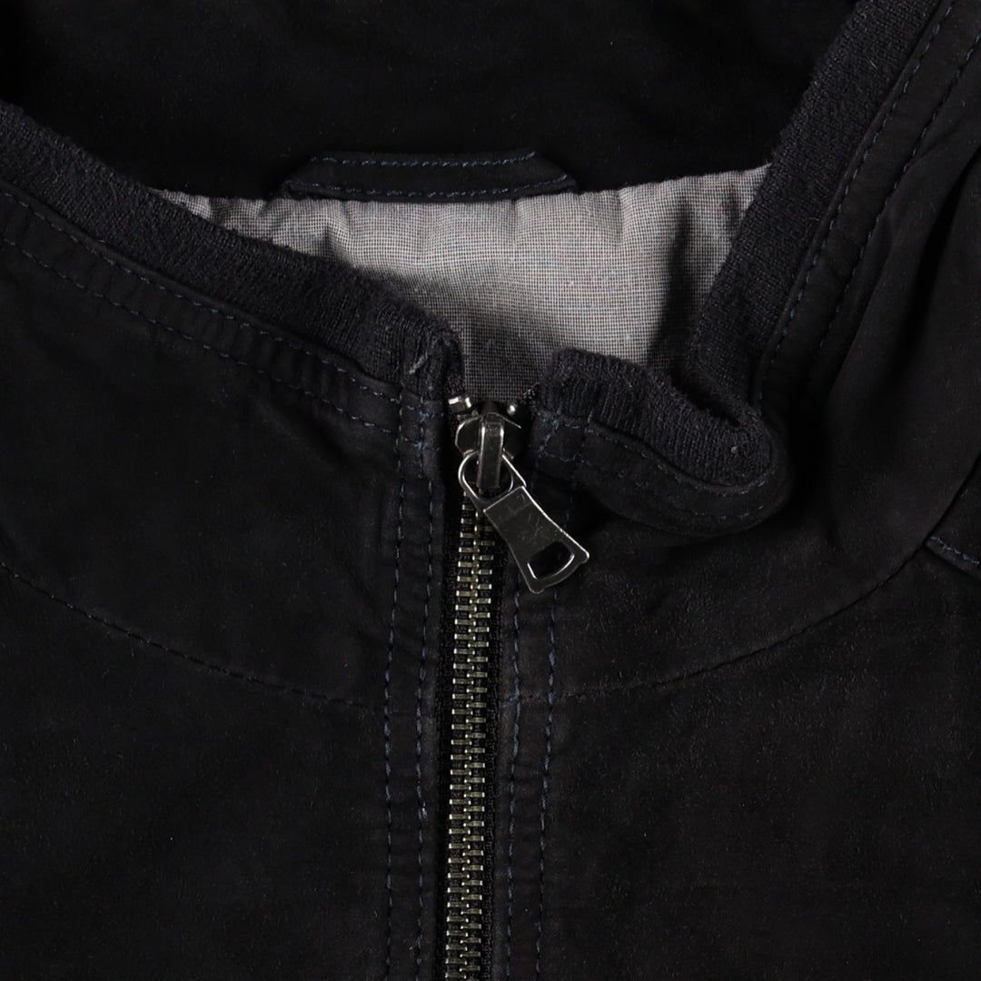 ANDREW JAMES Suede Leather Blouson, Men's XXL equivalent. Genuine Leather Suede Leather black type Vintage Second Hand