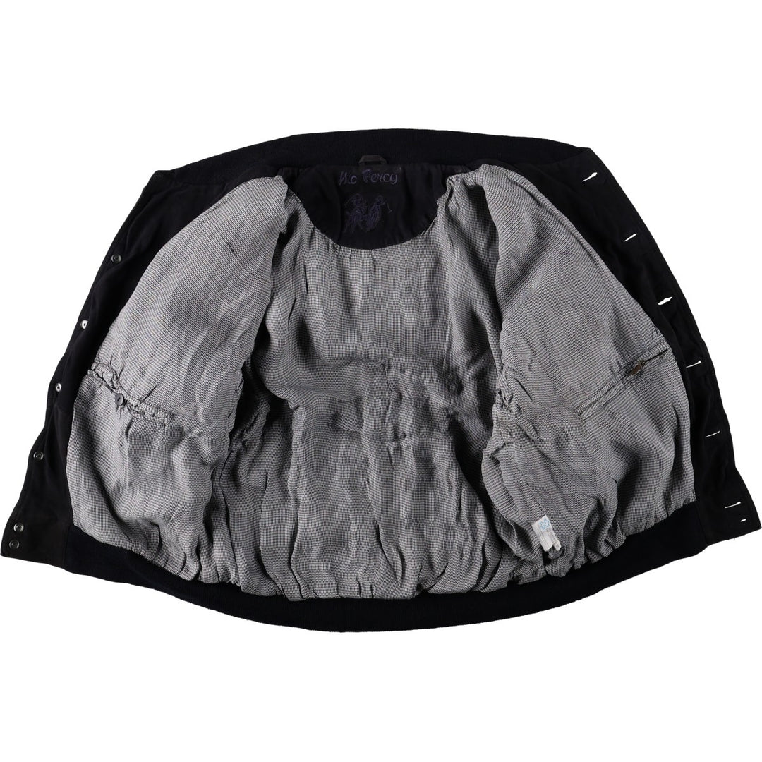 Mc Percy Suede Leather Blouson, Men's Size L (approx.) Genuine Leather Suede Leather black type Vintage Second Hand
