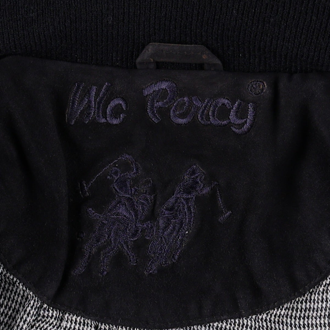 Mc Percy Suede Leather Blouson, Men's Size L (approx.) Genuine Leather Suede Leather black type Vintage Second Hand