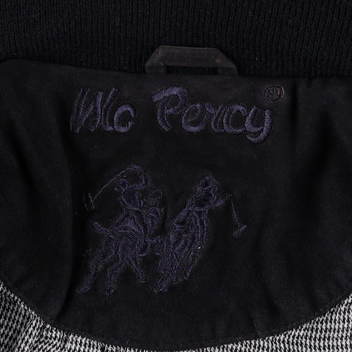 Mc Percy Suede Leather Blouson, Men's Size L (approx.) Genuine Leather Suede Leather black type Vintage Second Hand
