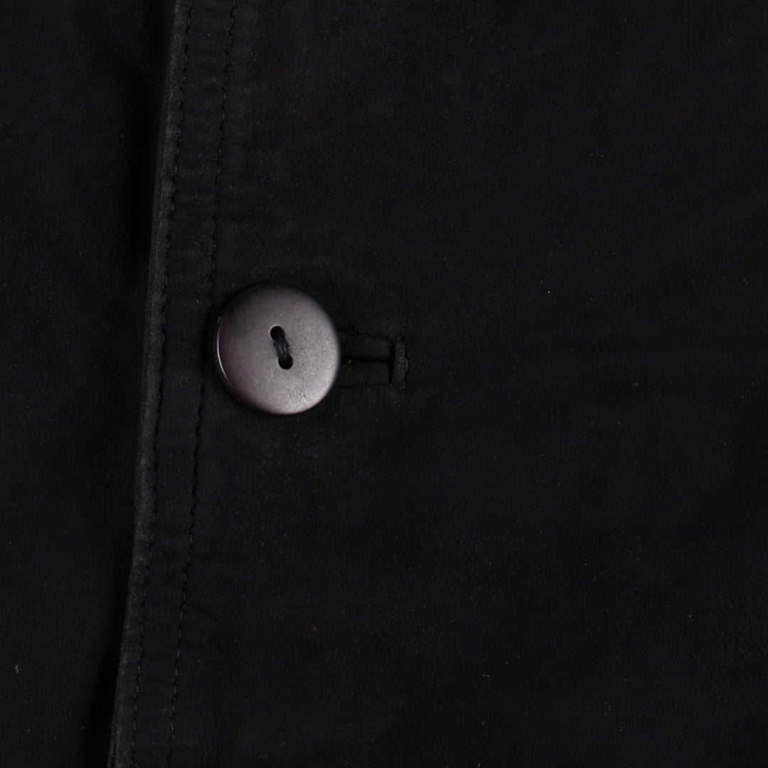 Mc Percy Suede Leather Blouson, Men's Size L (approx.) Genuine Leather Suede Leather black type Vintage Second Hand