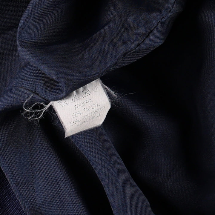Balster Jacket, Suede Leather Blouson, Men's XL Genuine Leather Suede Leather navy blue type Vintage Second Hand