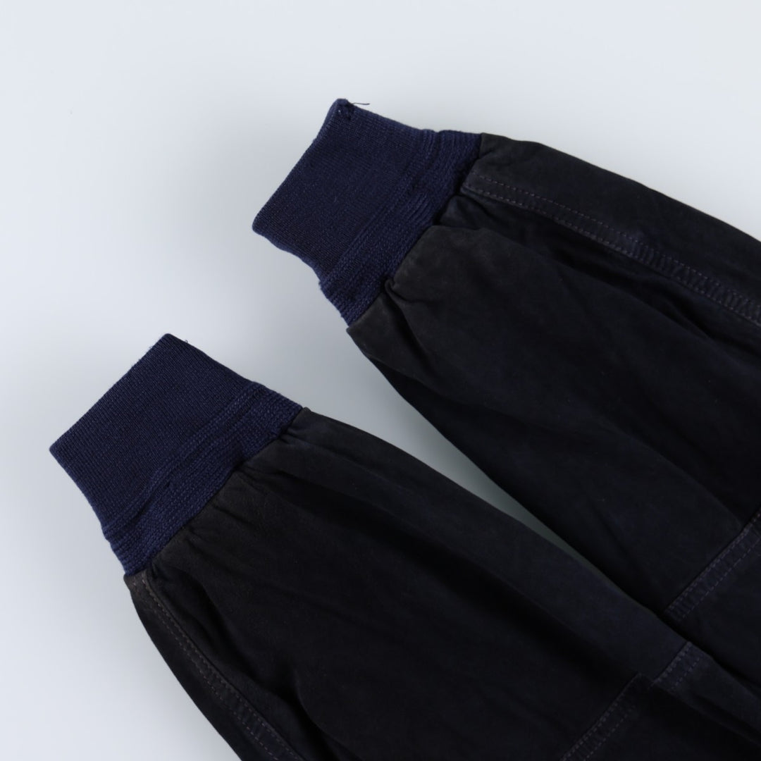 Balster Jacket, Suede Leather Blouson, Men's XL Genuine Leather Suede Leather navy blue type Vintage Second Hand