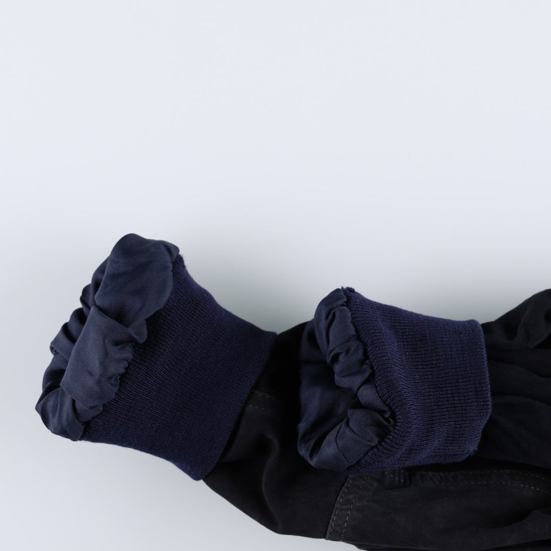 Balster Jacket, Suede Leather Blouson, Men's XL Genuine Leather Suede Leather navy blue type Vintage Second Hand
