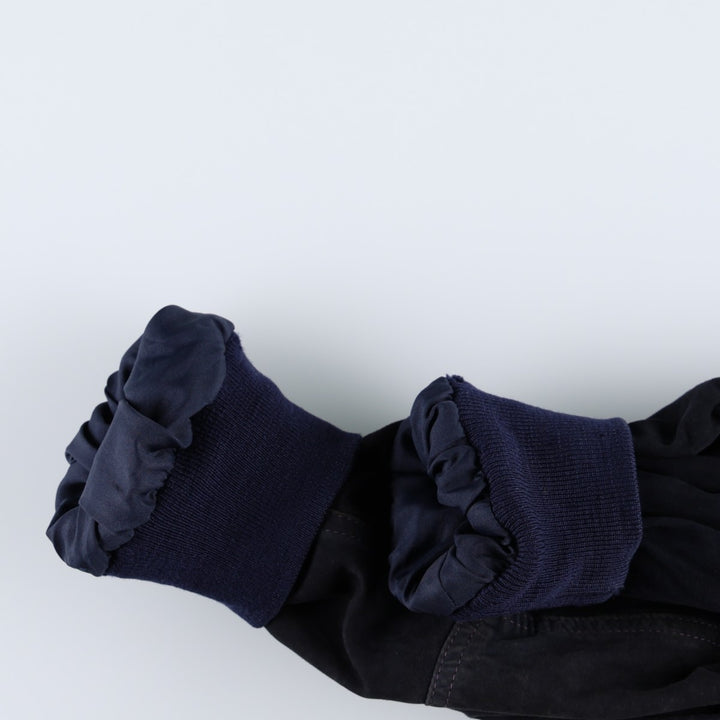 Balster Jacket, Suede Leather Blouson, Men's XL Genuine Leather Suede Leather navy blue type Vintage Second Hand